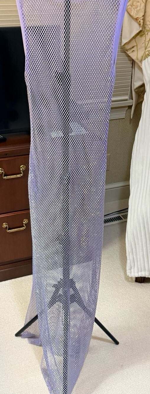 Zara Rhinestone Mesh Midi Dress Lavender
